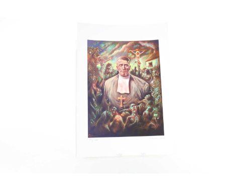 PETER HOWSON, BROTHER WALFRID LIMITED EDITION PRINT, 77/1888 with certificate of authenticity, boxedCondition generally good.