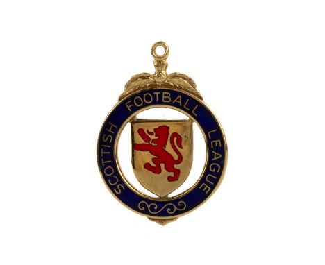 MIKE GALLOWAY OF CELTIC F.C., LEAGUE CUP RUNNERS-UP GOLD MEDAL 1994, 1994 the obverse with central shield shaped plaque with 