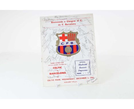 CELTIC F.C., COLLECTION OF PROGRAMMES, CIRCA 1960s including a signed programme vs. Barcelona 2nd December 1964 (Fairs Cities