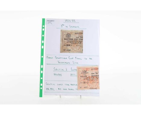 CELTIC F.C., THREE SCOTTISH CUP FINAL TICKETS, 1950s comprising vs. Motherwell 21st April 1951, Aberdeen 24th April 1954 and 