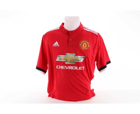 ALEXIS SÁNCHEZ OF MANCHESTER UNITED F.C., SIGNED JERSEY, loose, ALEXIS 7 verso, Adidas tag, with COAsize L