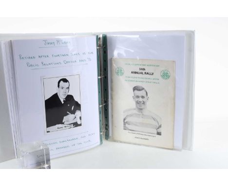 CELTIC F.C., FOUR COLLECTORS ALBUMS, 1975-90 comprising a display of items and text relating to the club including trading ca