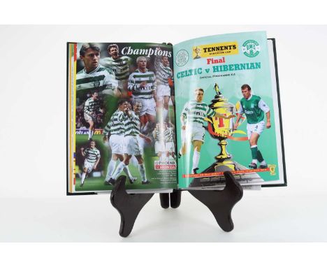 CELTIC F.C., TREBLE WINNERS AND UEFA CUP FINAL PROGRAMMES, 2001 AND 2003 comprising league cup final 18th March 2001, league 