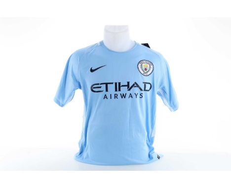 KEVIN DE BRUYNE OF MANCHESTER CITY F.C., SIGNED JERSEY, loose, DE BRUYNE 17 verso, Nike tag, with COAsize S