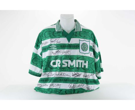 CELTIC F.C., SIGNED JERSEY, 1995/97 Umbro label, twenty-one signaturessize XXL