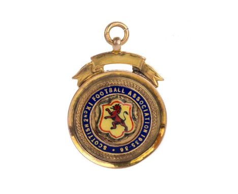 WILL QUINN OF CELTIC F.C., SCOTTISH 2ND XI FOOTBALL ASSOCIATION WINNERS GOLD MEDAL, 1935/36 the obverse with enamelled lion r