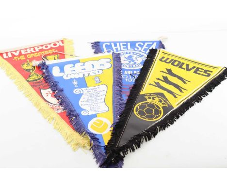 COLLECTION OF SCOTTISH AND ENGLISH FOOTBALL PENNANTS, CIRCA 1970s comprising Aberdeen League Cup 1976, Rangers Treble Winners