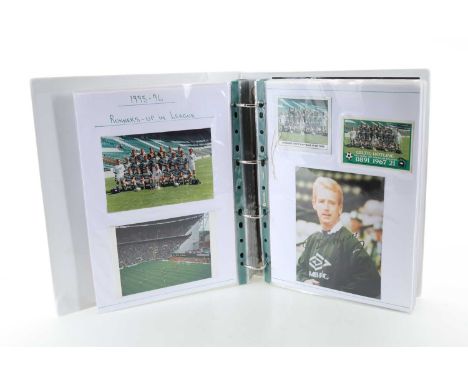 CELTIC F.C., EIGHT COLLECTORS ALBUMS, 1990-2001 comprising a display of items and text relating to the club including trading