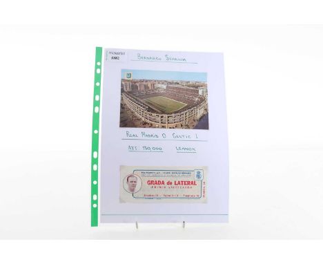 REAL MADRID C.F. VS. CELTIC F.C., ALFREDO DI STEFANO TESTIMONIAL TICKET, 7TH JUNE 1967 escalera 24, sector I-13, vomitorio 36