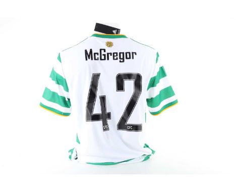 CALLUM MCGREGOR OF CELTIC F.C., PLAYER SPECIFICATION EUROPEAN HOME JERSEY, 2020/21 CELTIC F.C. FOUNDATION sponsor, McGregor 4