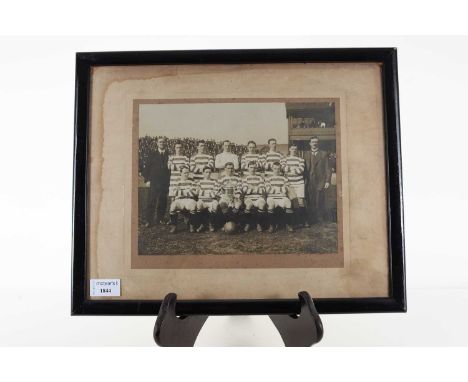 CELTIC F.C., TEAM PHOTOGRAPH, CIRCA 1913/14 including Maley, McNair, Gallagher, Young and McMenemy, mounted, framed and under