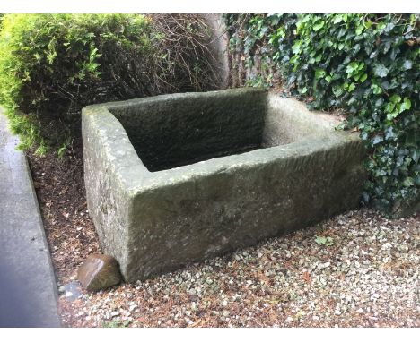 Large 19th century stone trough, W138cm, H61cm, D97cm.  This lot is located in Hunmanby, Scarborough YO14 and sold in situ � 