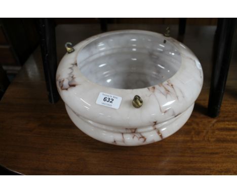 Two mid century coloured glass light shades 
