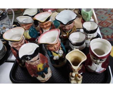 A tray of ten large ceramic character jugs (10)
