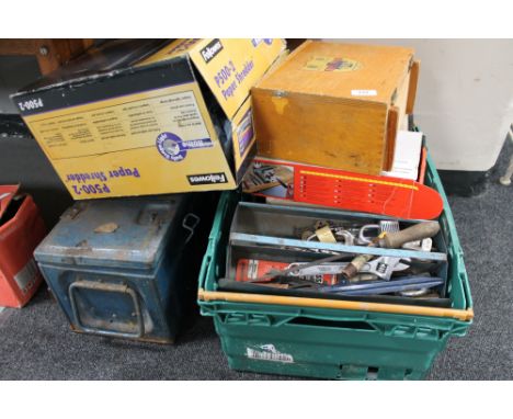 A quantity of tools, metal tool case, shredder etc 