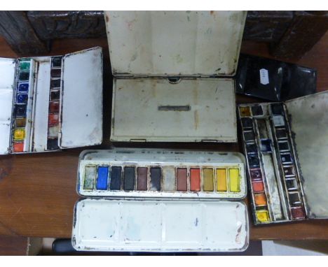 Three Vintage Windsor & Newton Metal Paint Tins plus one other
