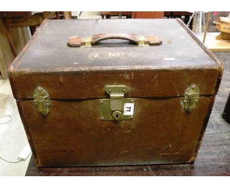 Vintage Canvas Travelling Trunk with GWR Stickers 
