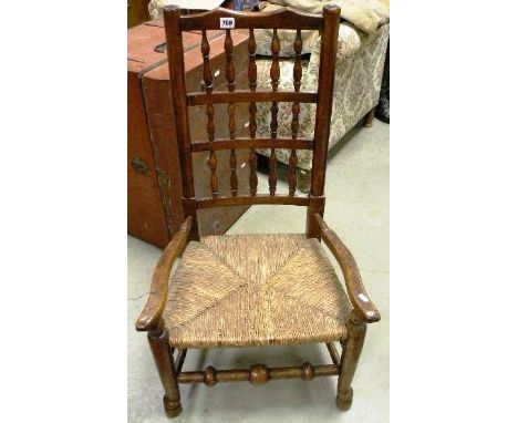 Oak String Seated Ladder Back Nursing Chair