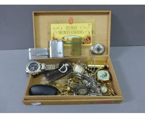 Quantity of Mainly Costume Jewellery together with Lighter, Ladies Travelling Ashtray, Vintage Hellier Wristwatch and Two Oth