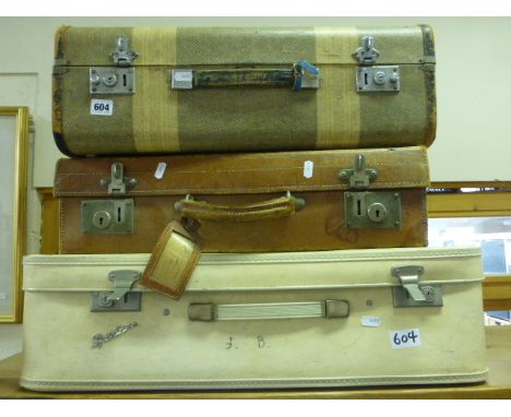 Vintage Leather Suitcase, Sparton Suitcase and one other