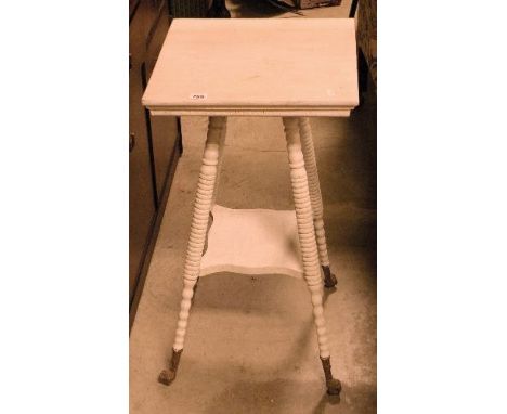 Victorian Oak Side Table with Ring Cut Legs and metal claw & glass feet