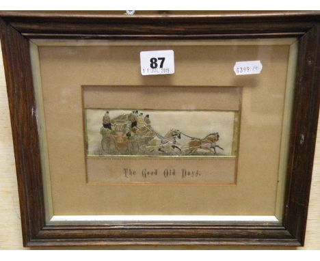 Framed and Glazed Stevengraph 'The Good Old Days'