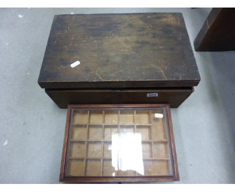 Vintage Box containing Entomology and Insect Canisters and Tins plus a Collectors Cabinet