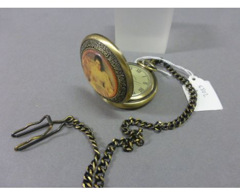 Vintage style Pocket Watch with women to front