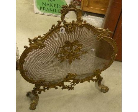 19th century Brass Ornate C' Scroll Firescreen