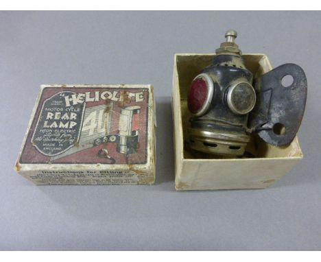 Boxed Vintage Heliolite Electric Motor Cycle Rear Lamp