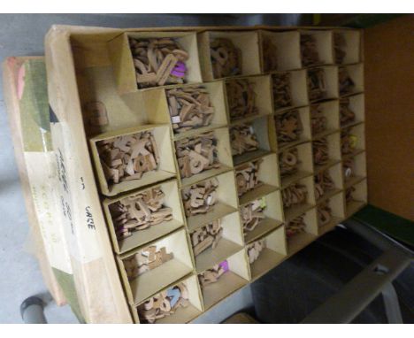 Four Boxes containing Vintage Cork Letters / Fonts