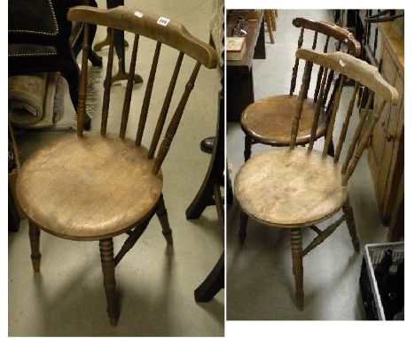 Three Stick Back Kitchen Chairs