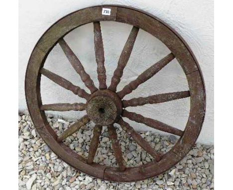 Vintage Wooden and Brass bound Cartwheel