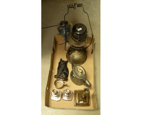 Original Tilley Lamp together with Tilley Lamp Fuel together with Pewter Tea Pot, Pair Candlesticks, Candlesticks, Indian Cup