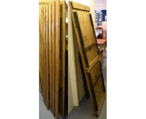 Vintage Pine Trestle Table and Two Matching Long Stools