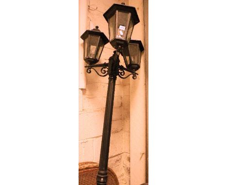 Iron Lamp Post with Three Lights
