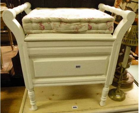 Vintage Ewbank Carpet Cleaner, Piano Stool with Lift Lid and Framed Print of an 18th century Balloon Flight plus Two Contempo