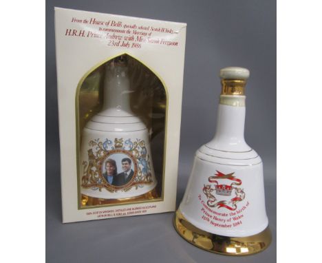 The House of Bells Whisky Wade bottles to commemorate the Marriage of Prince Andrew and Lady Ferguson &amp; The birth of Prin