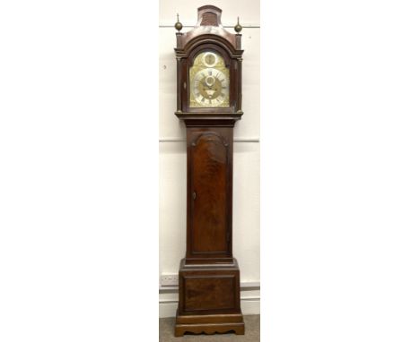 Late 18th century longcase clock by Jn Ainsworth of London with 8 day movement, silvered &amp; brass dial, strike/silent sele