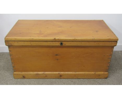 Pine blanket box with inner shelf and small drawers - approx. 106cm x 53cm x 51cm