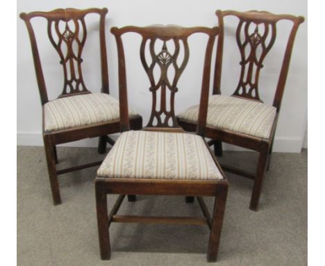 Set of 3 Georgian&nbsp;Chippendale style dining chairs&nbsp;