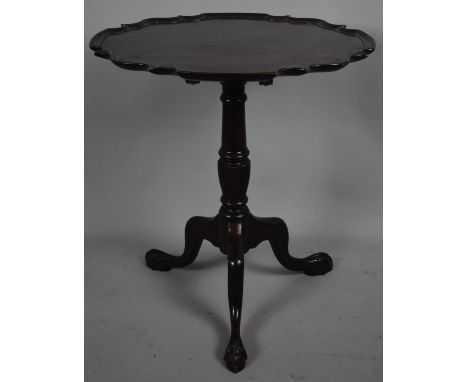 A 19th Century Mahogany Circular Pie Crust Snap Top Tripod Table on Claw and Ball Feet, 60cm Diameter 