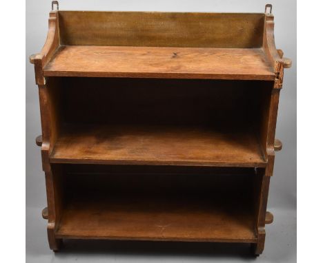 An Edwardian Three Shelf Open Wall Hanging Unit, 53cm Wide 