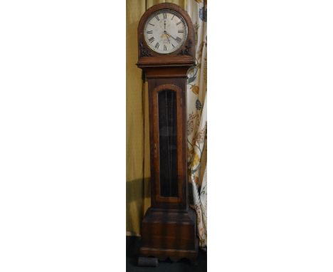 A 19th Century Oak Longcase Clock with Circular Dial Inscribed Barron, Ross with Arched Top and Floriate Mouldings, Subsidiar