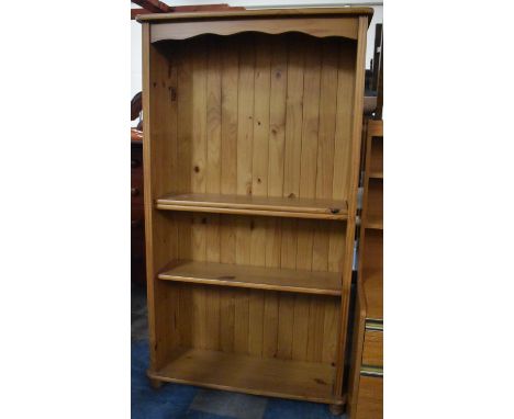 A Modern Pine Four Shelf Open Bookcase, 83cm Wide 