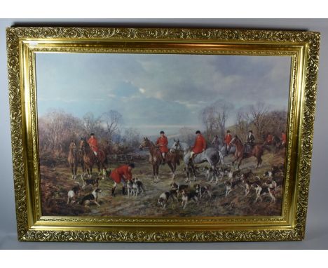 A Large Gilt Hunting Print, 74cm Wide 