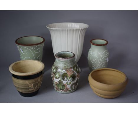 A Collection of Denby and Other Stonewares to include Colledge Denby Vase, Two Sweetpea Examples (One with Chip to Rim), Ston