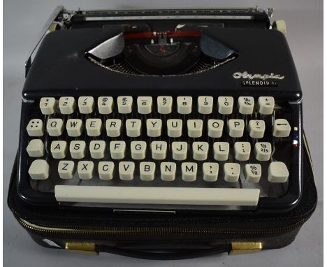 A Vintage Cased Olympia Splendid Manual Typewriter 