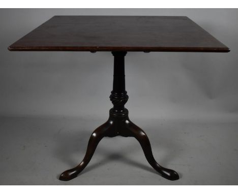 A 19th Century Square Snap Top Mahogany Table on Tripod  Support, 77cm 