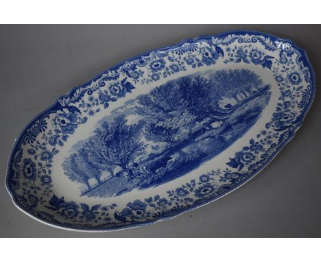 A Spode Signature Collection Rural Scenes Pattern Fish Dish, Limited Edition No 553-1500 (2003 Edition), 62cms Wide 